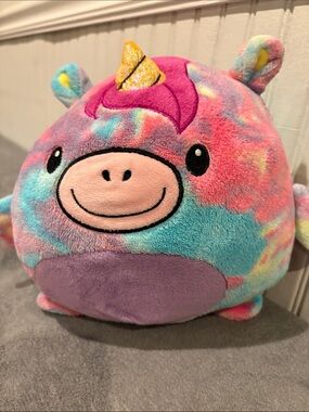 Rainbow Tie-Dye Unicorn Plush Stuffed Animal - Multicolor